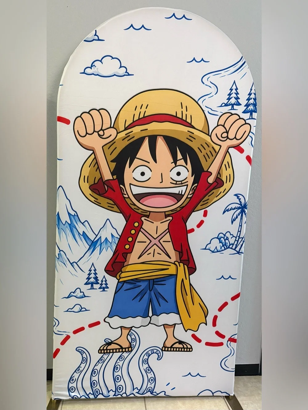 One Piece Birthday Arch Backdrop Cover